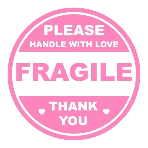 60 Handcrafted Fragile Handle with Love Stickers - Picture 2 of 2